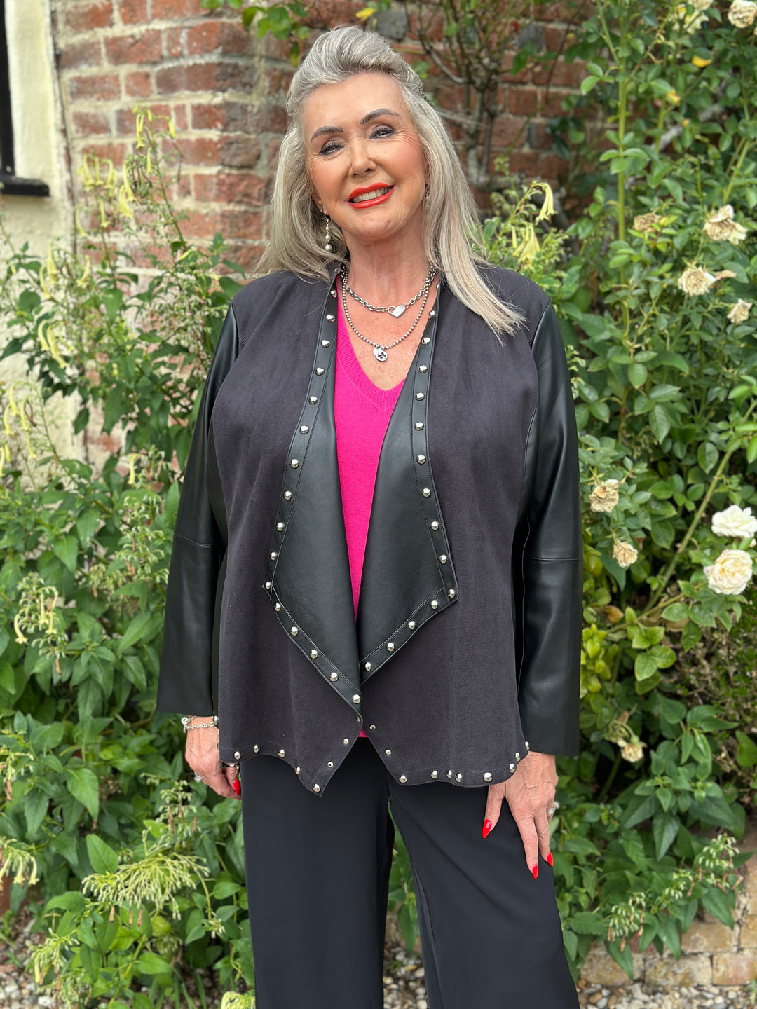 Studded Waterfall Jacket - Malissa J | Black