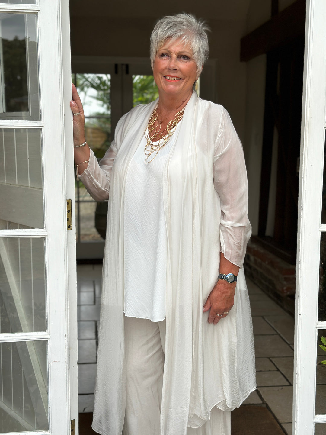 Longline Waterfall Cardigan | Ivory