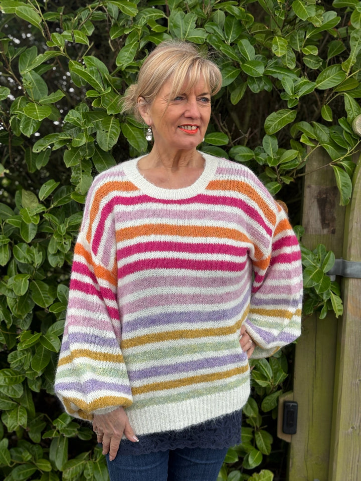 Multi Stripe Colour Jumper | Rainbow