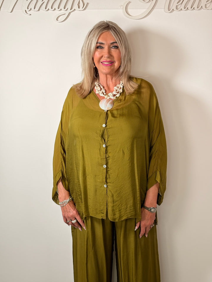 Naomi Silk Blouse | Olive