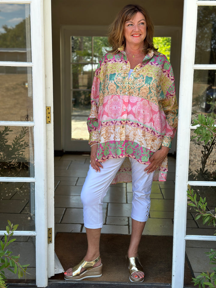 Baroque Print Shirt - Malissa J | Pink