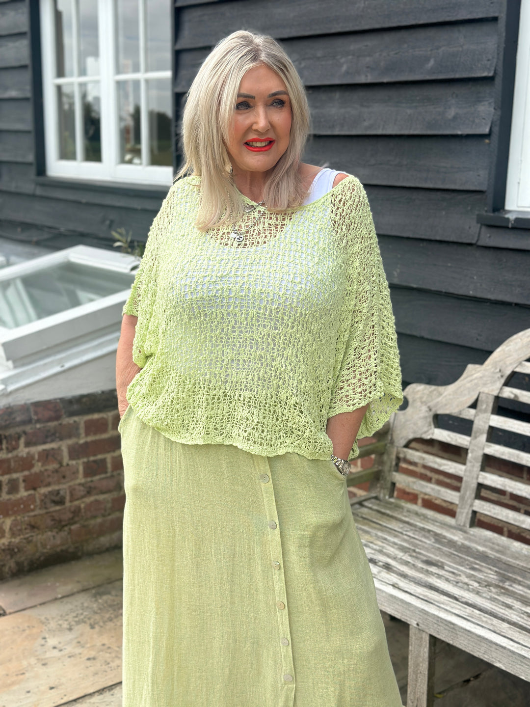 Net Edgy Crochet Top | Lime