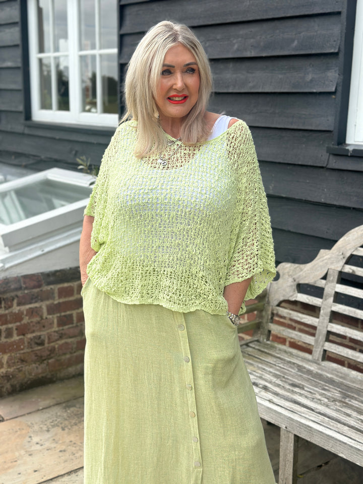 Net Edgy Crochet Top | Lime