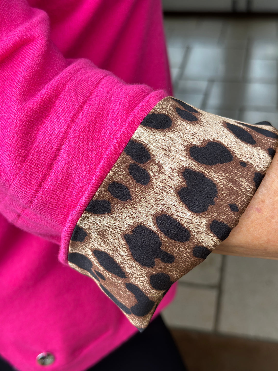 Leopard Cuff Jumper - Malissa J | Fuchsia
