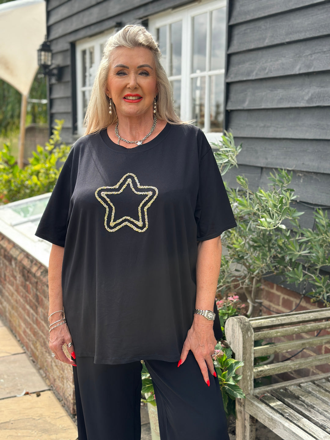 Sparkle Star T-Shirt | Black