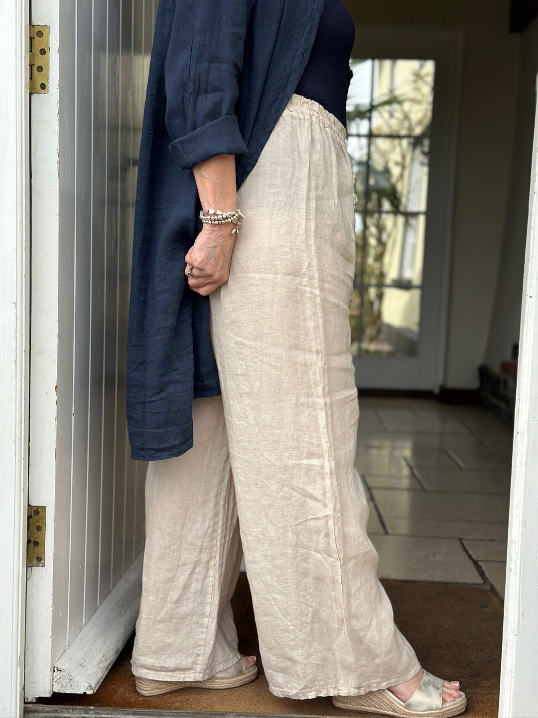Floaty Linen Trouser | Beige