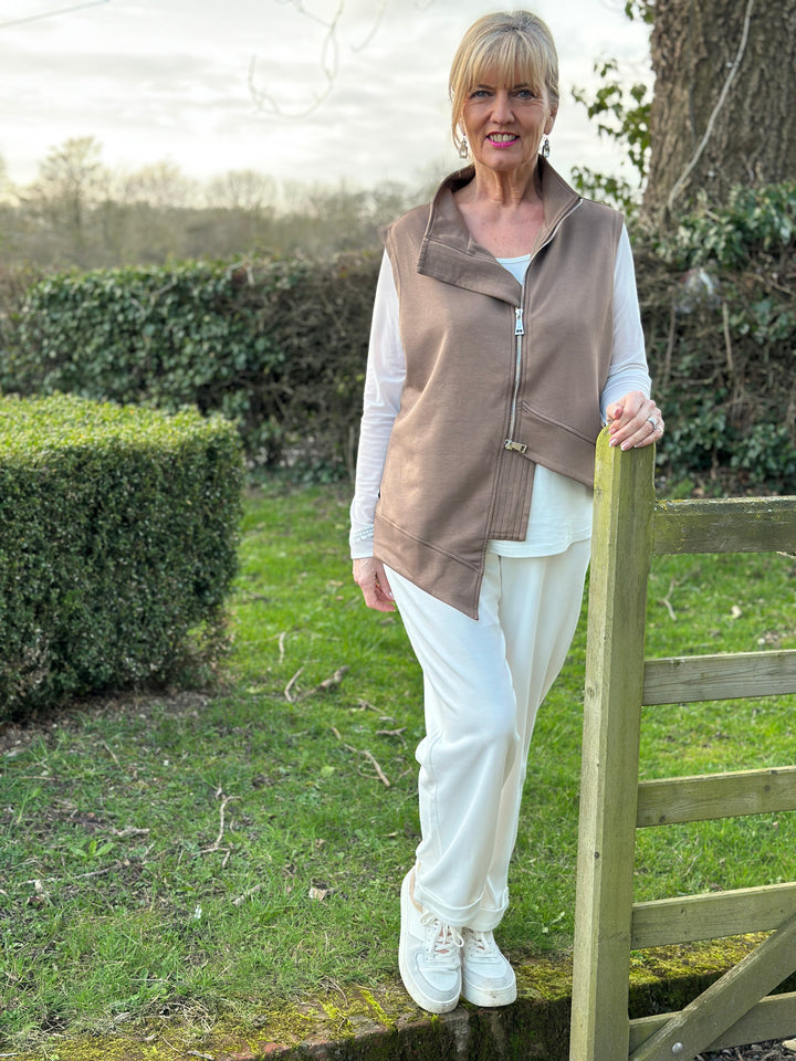 Soft Jersey Straight Leg Trouser With Cuff - Malissa J | White