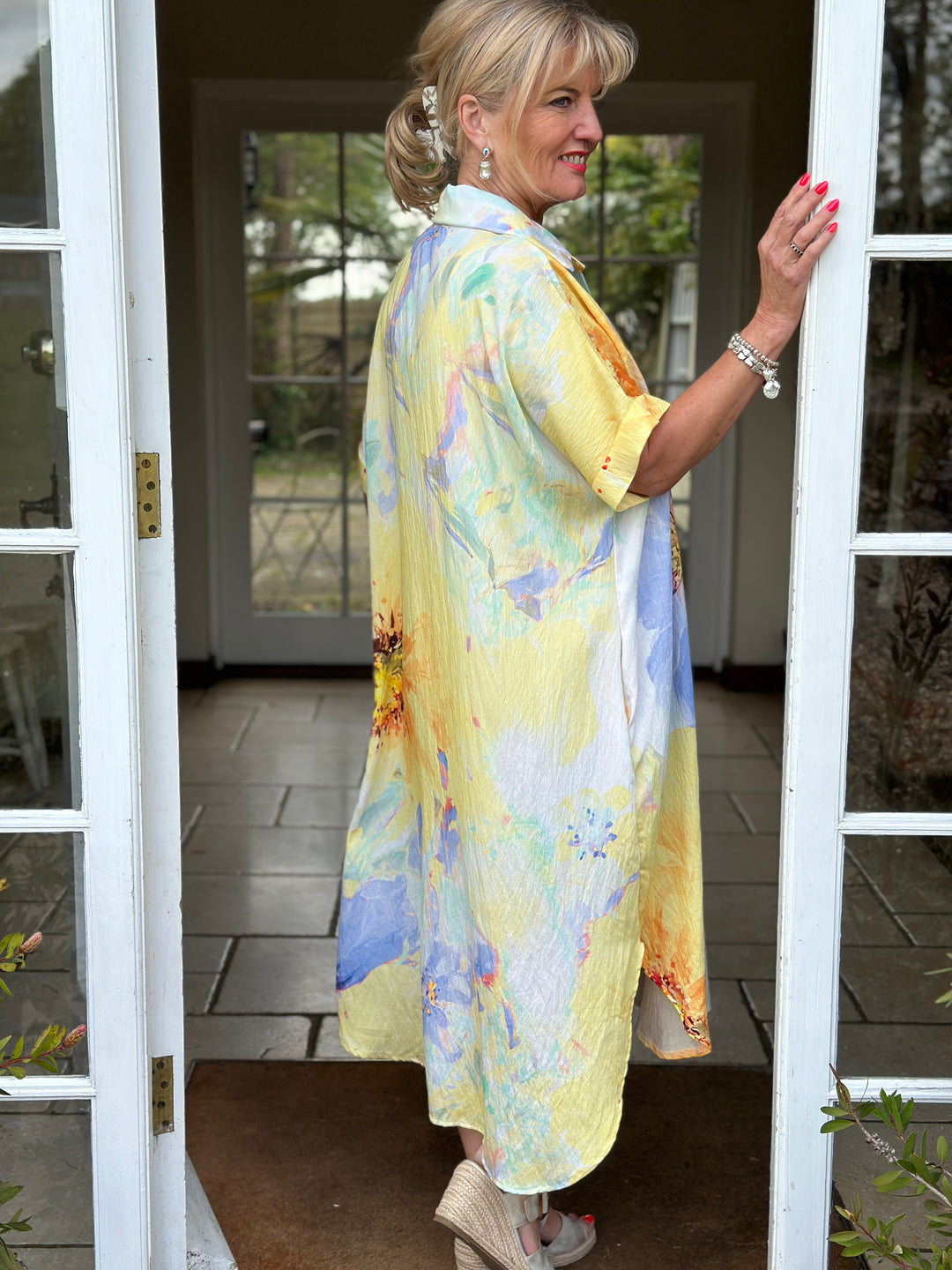 Watercolour Floral Sun Dress | Lemon