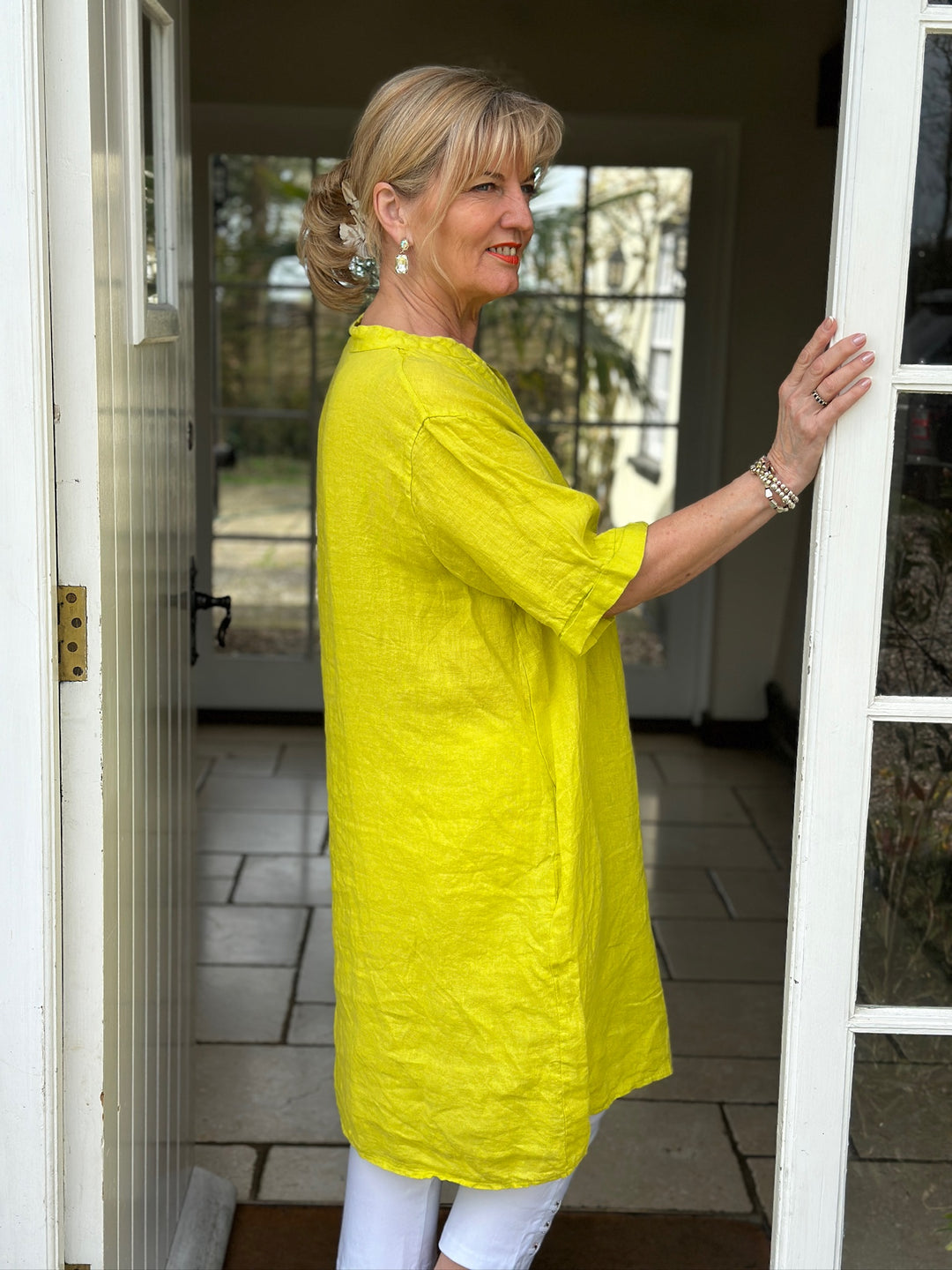 Tunic Dress Top - Relaxed Fit Linen | Mustard