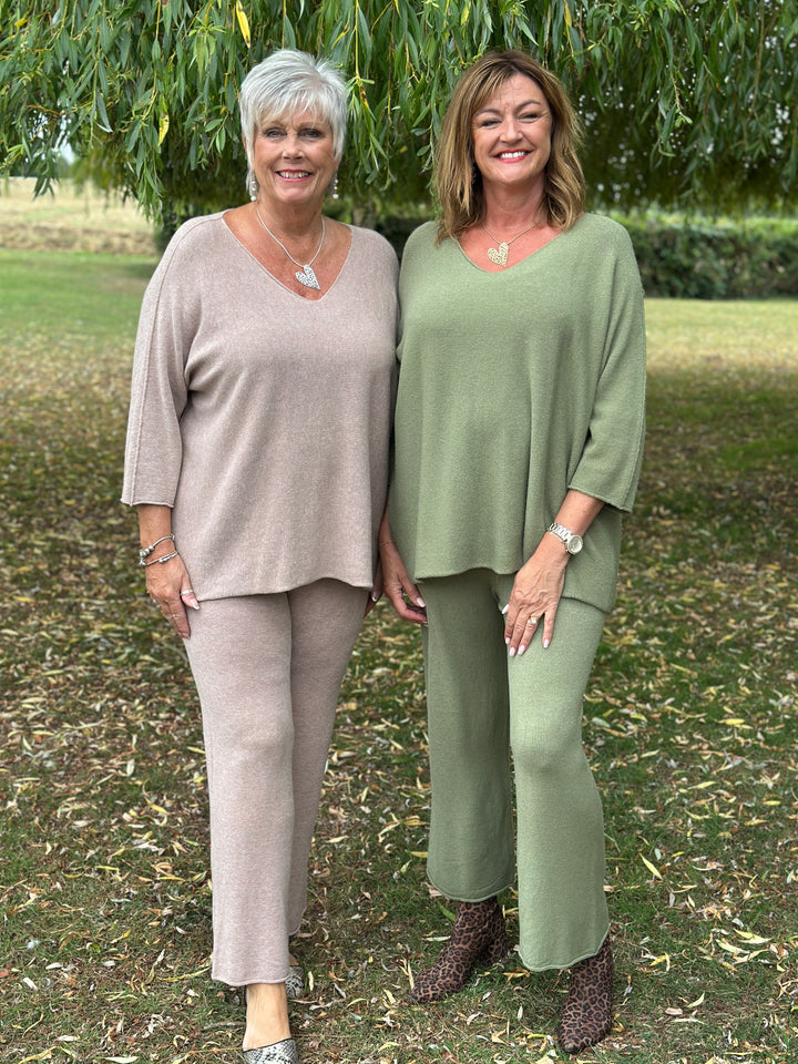 Relaxed Knit Two Piece Co-ord | Taupe