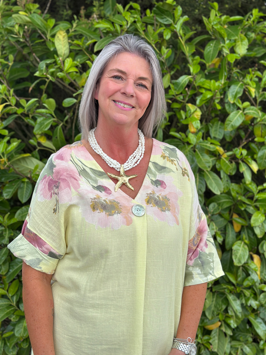 Linen Blend Floral Dress | Lemon