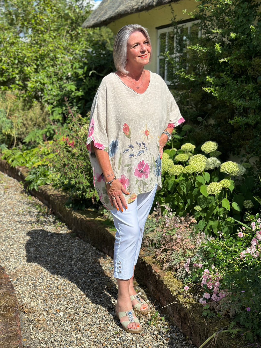 Floral Tapestry Top | Beige