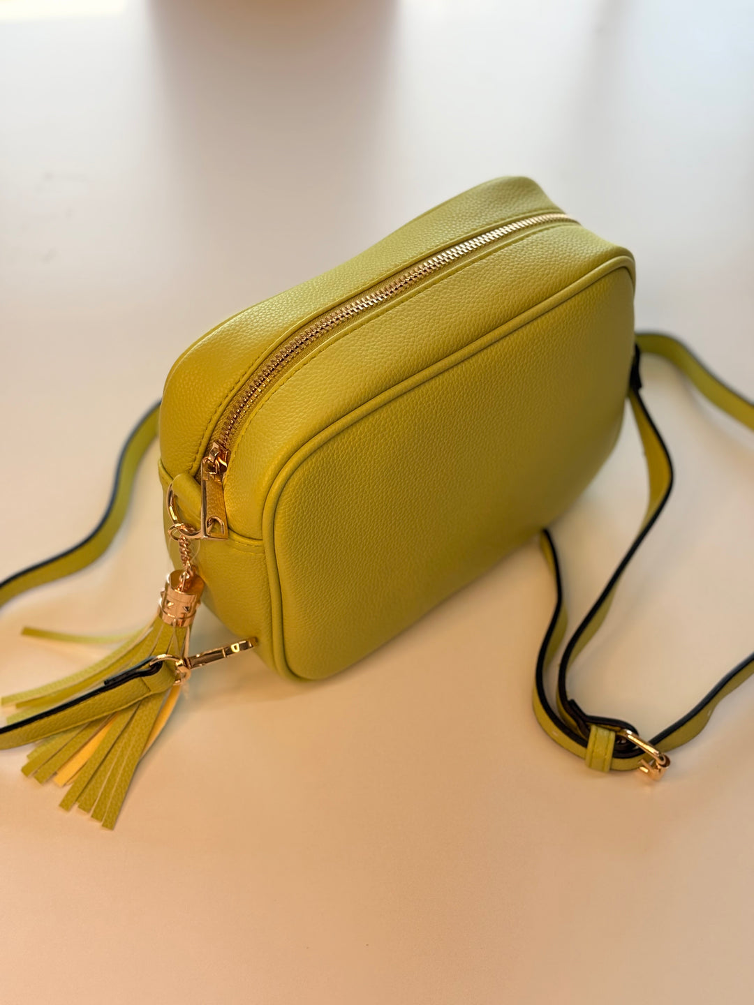 Faux Leather Cross Body Bag | Lime