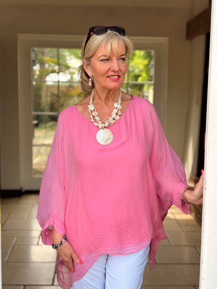 Mia Silk Blouse | Pink