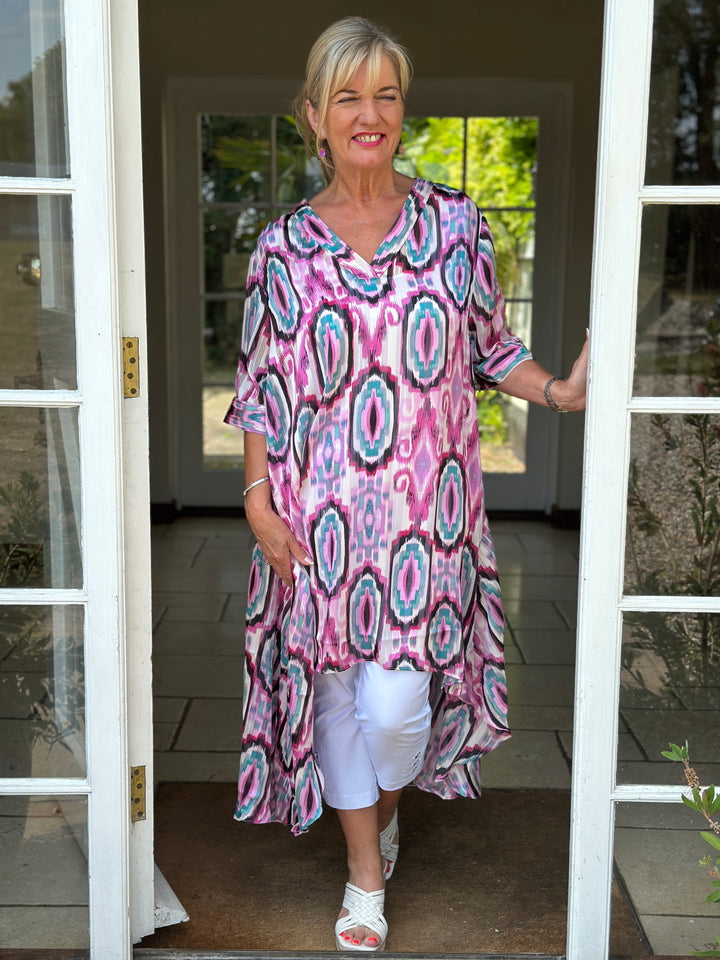 Multi Print Midi Tunic - Malissa J | Pink