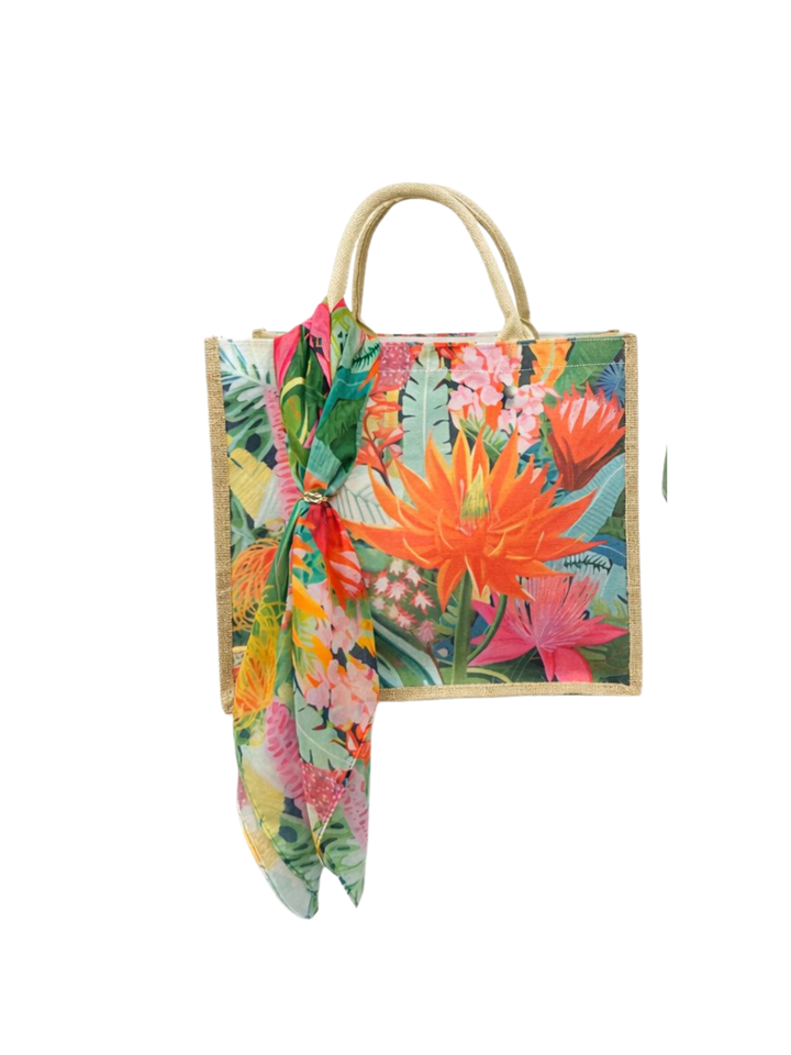 Bright Multi Summer Set Bag & Two Scarves - Malissa J | Summer Pink