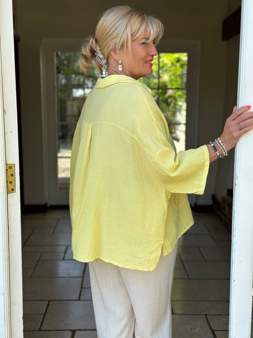 Cotton Button Shirt | Lemon