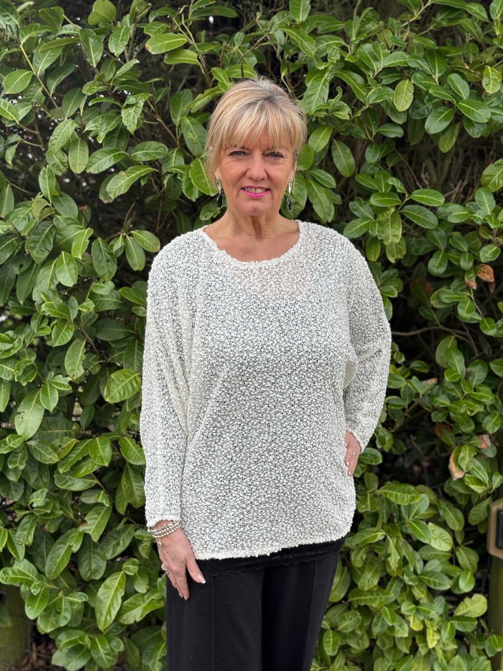 Sequin Lined Top Malissa J | Cream - Mandy's Heaven 