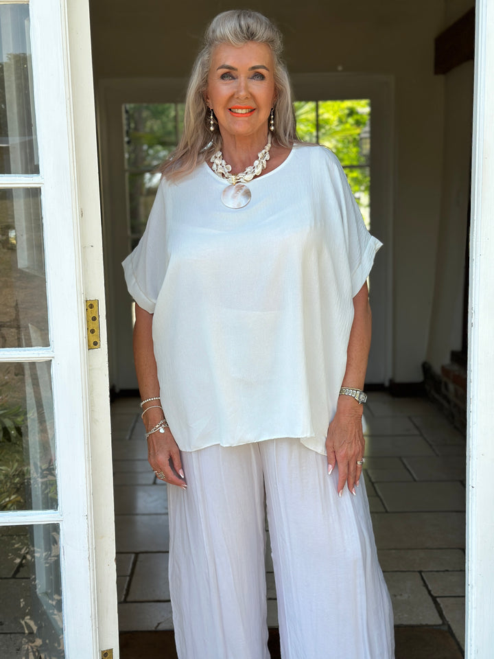 Oversized Staple Top | White