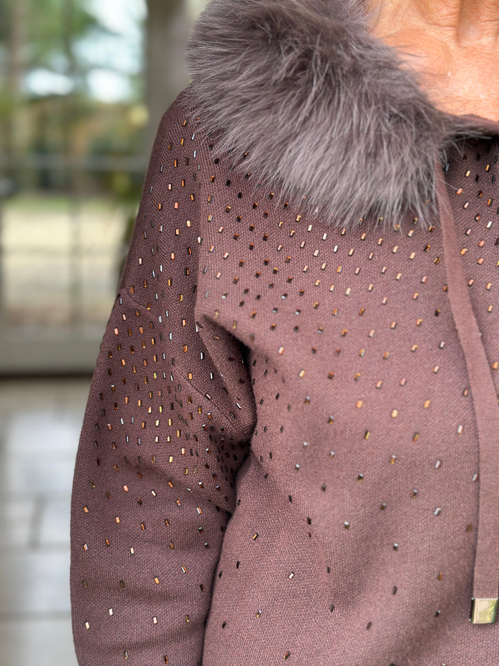 Luxe Hooded Knit - Malissa J | Chocolate Brown