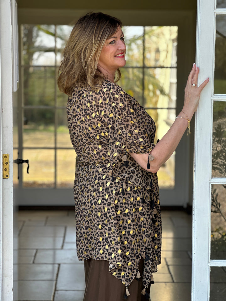 Luxe Print Tassel Kaftan - Malissa J | Leopard
