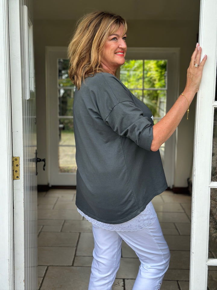 Cotton Star Lightweight Sweatshirt | Charcoal