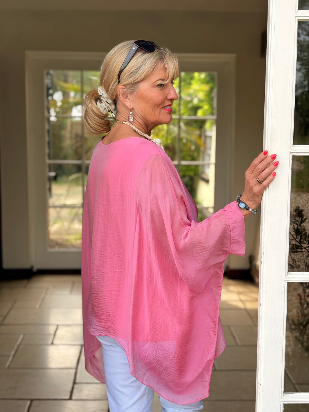 Mia Silk Blouse | Pink