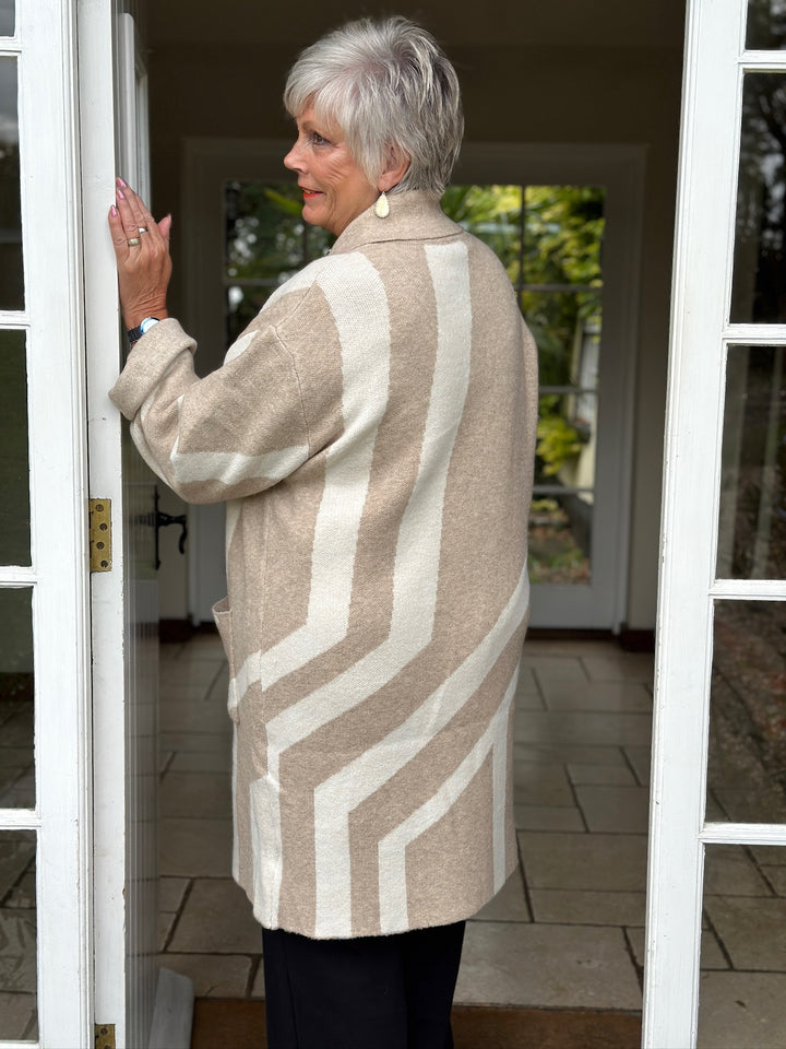 Geometric Jacquard Jacket | Oatmeal