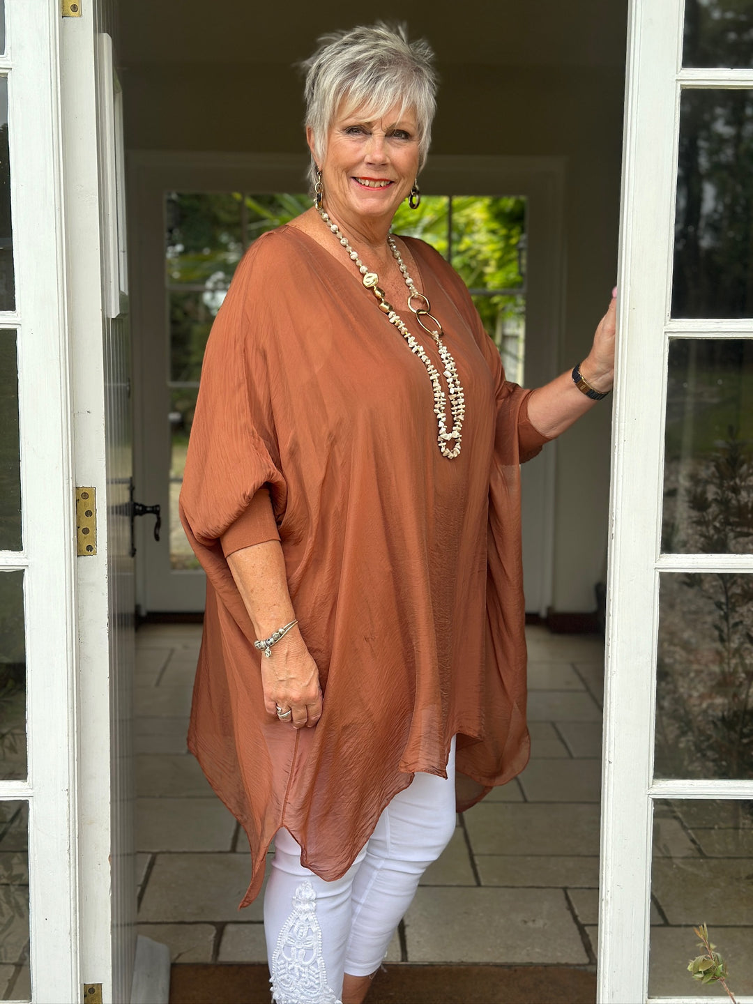 Bella Silk Blouse | Rust