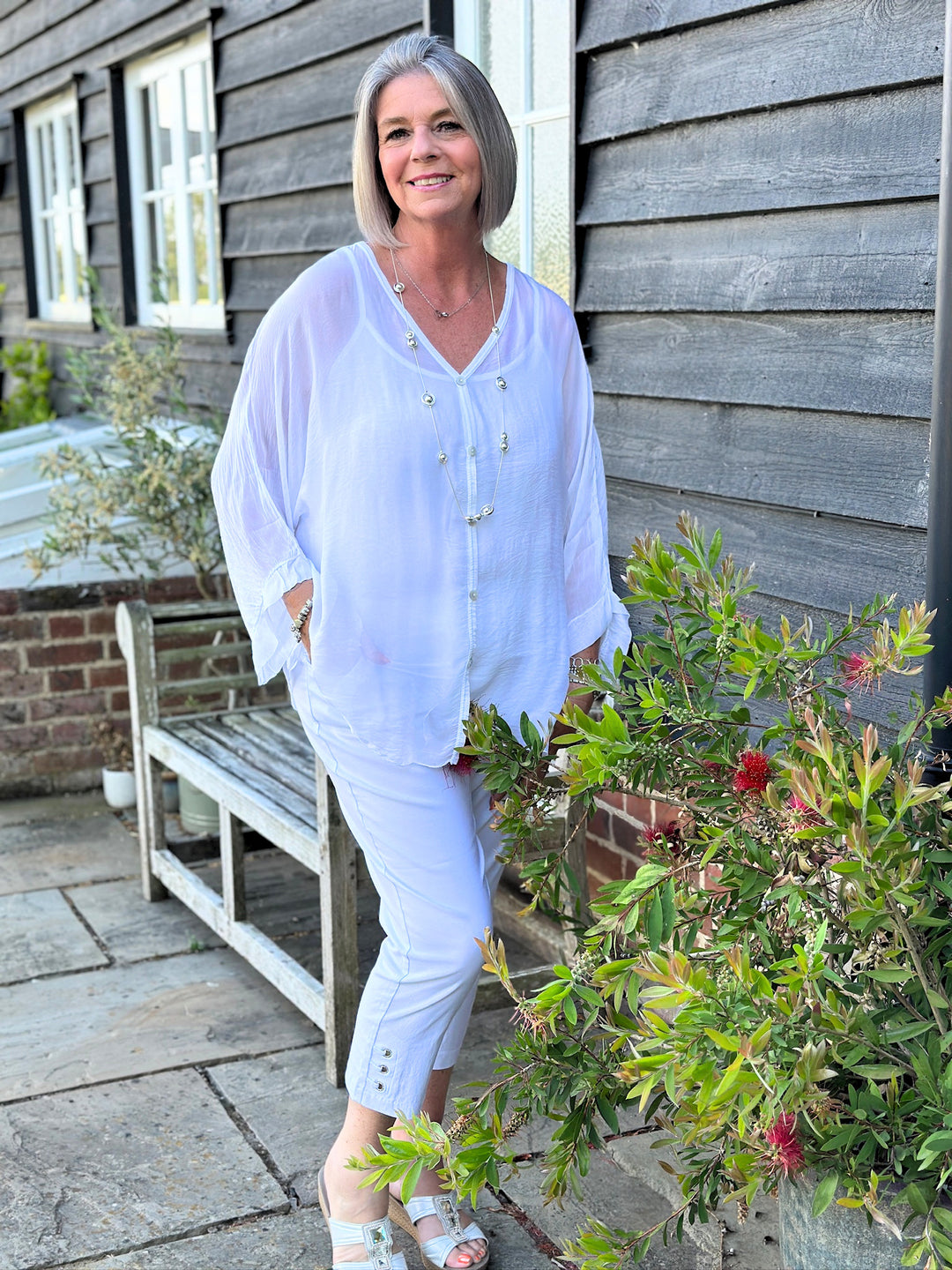 Naomi Silk Blouse | White