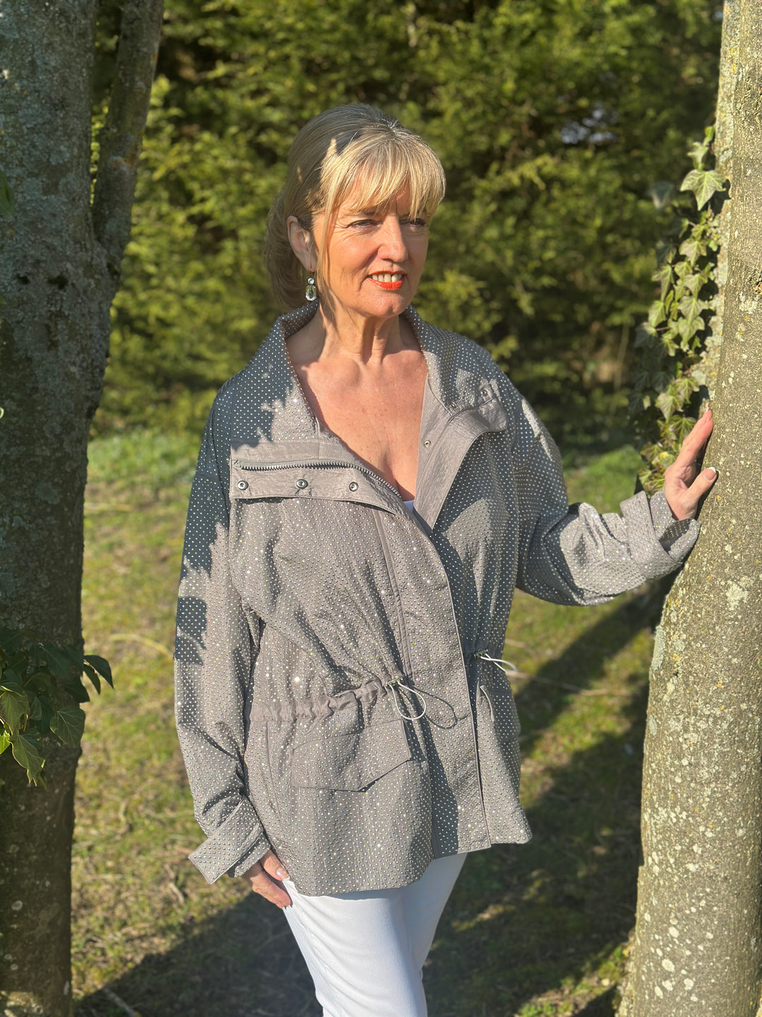 Luxe Studded Statement Jacket - Malissa J | Stone