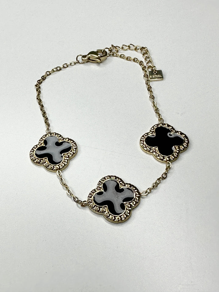 Clover Detail Bracelet - Black