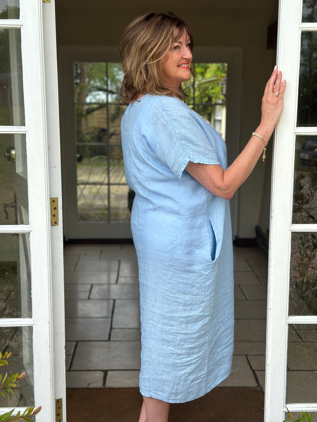 Linen Tunic Dress | Baby Blue