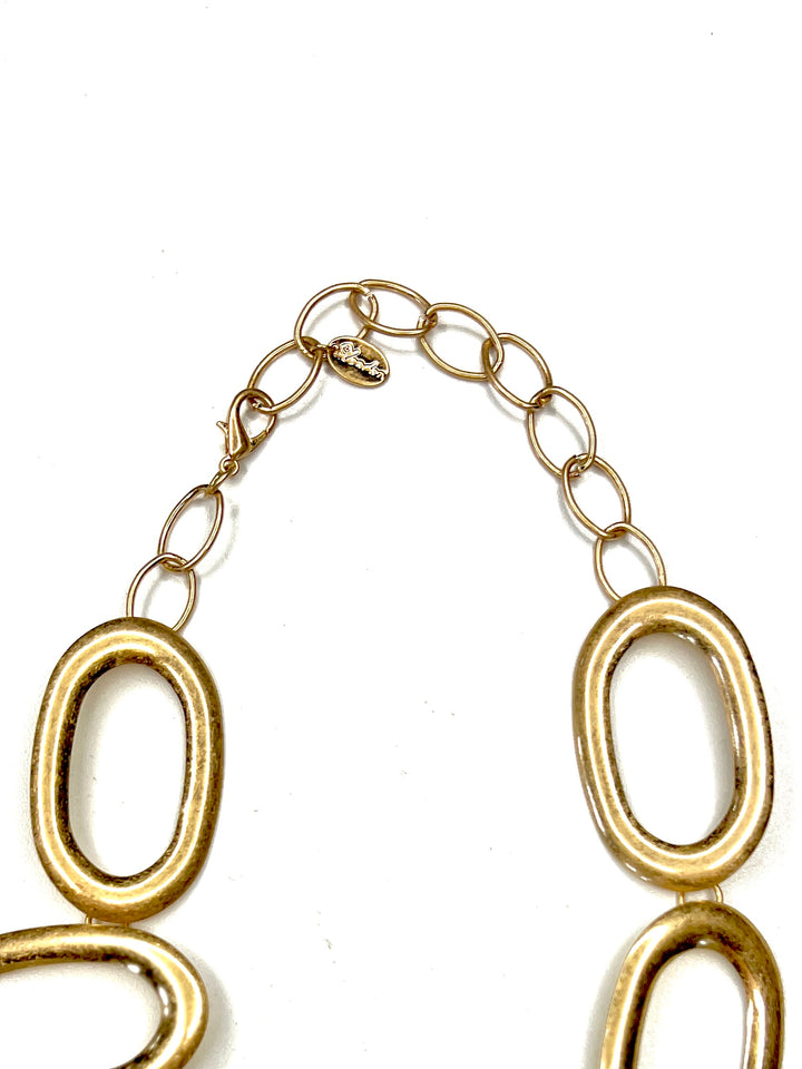 Oval Ringlet Short Necklace | Gold