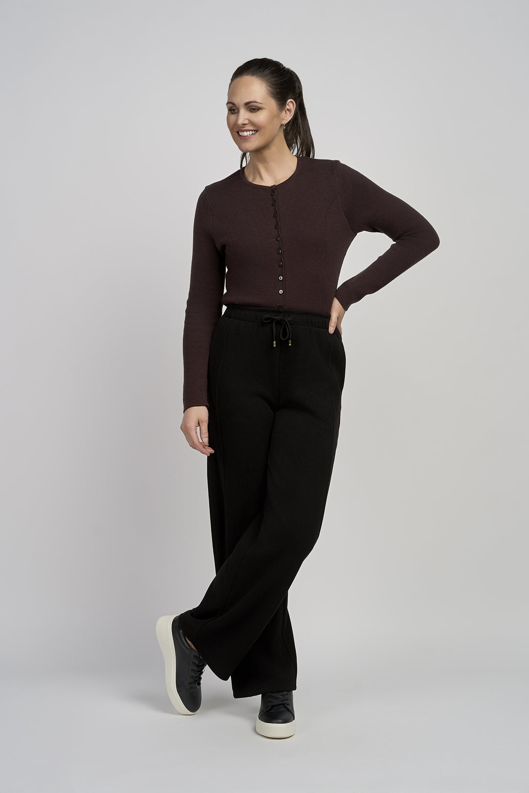 Wide Leg Modal Trousers - PINNS - 789T | Black