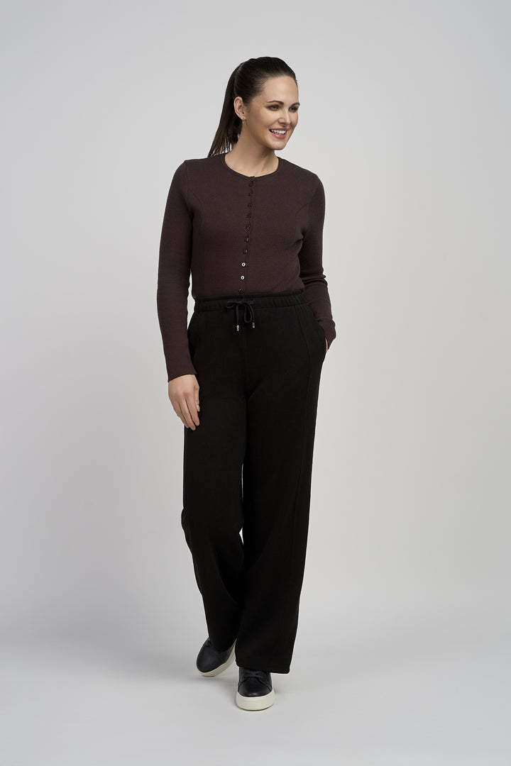 Wide Leg Modal Trousers - PINNS - 789T | Black