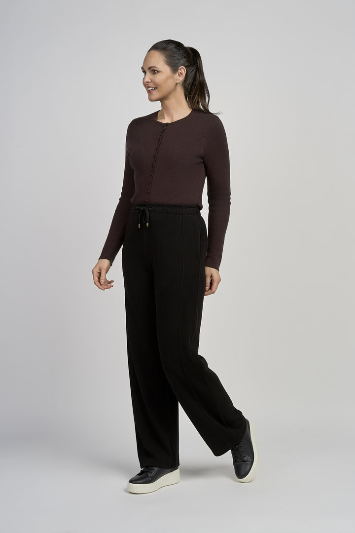 Wide Leg Modal Trousers - PINNS - 789T | Black