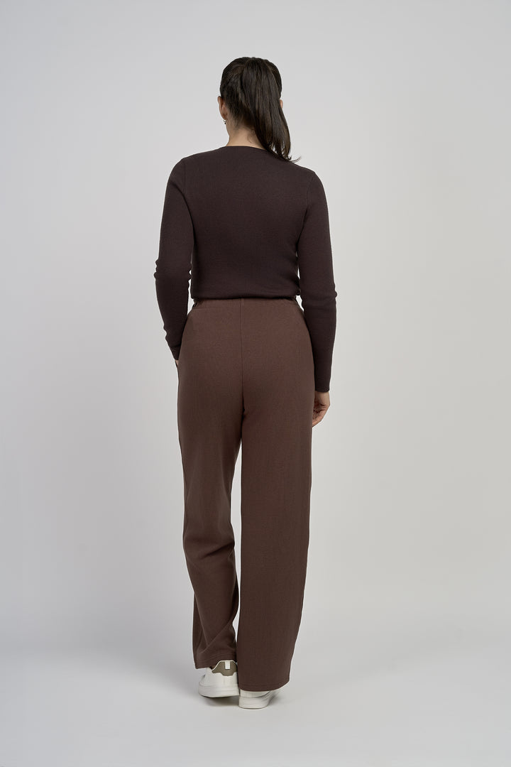 Wide Leg Modal Trousers - PINNS - 789T | Chocolate