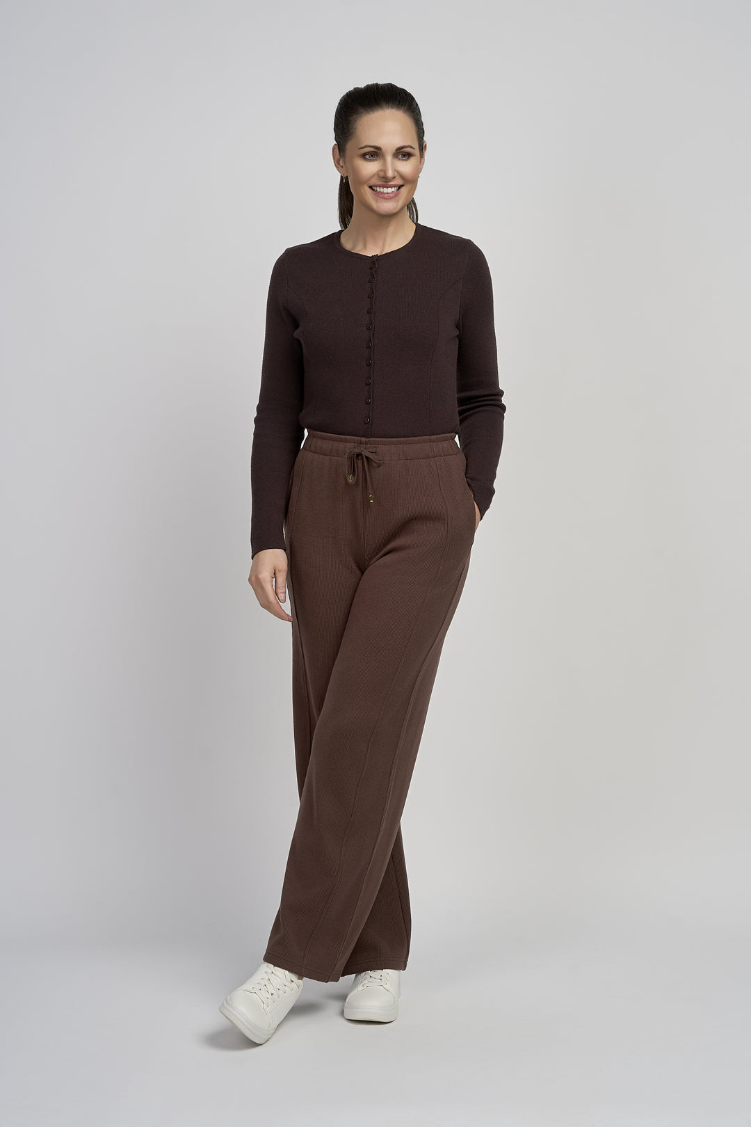 Wide Leg Modal Trousers - PINNS - 789T | Chocolate