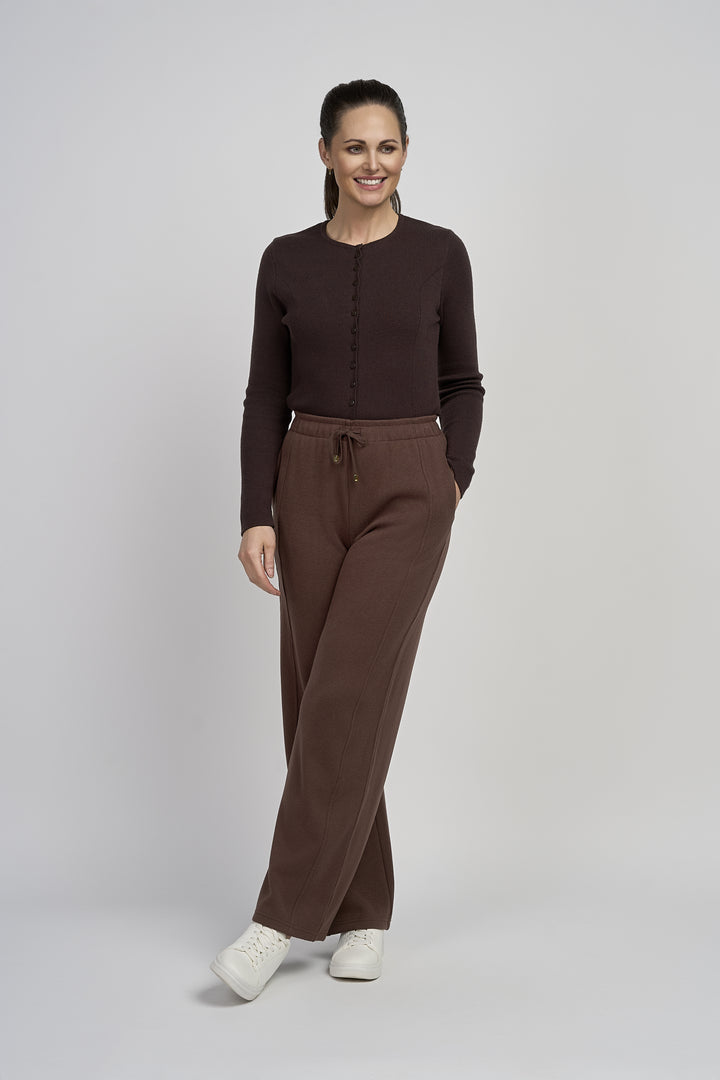 Wide Leg Modal Trousers - PINNS - 789T | Chocolate