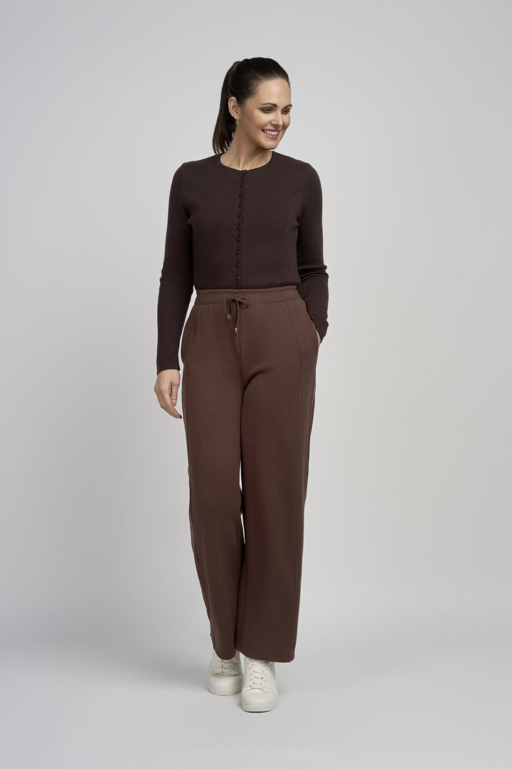 Wide Leg Modal Trousers - PINNS - 789T | Chocolate