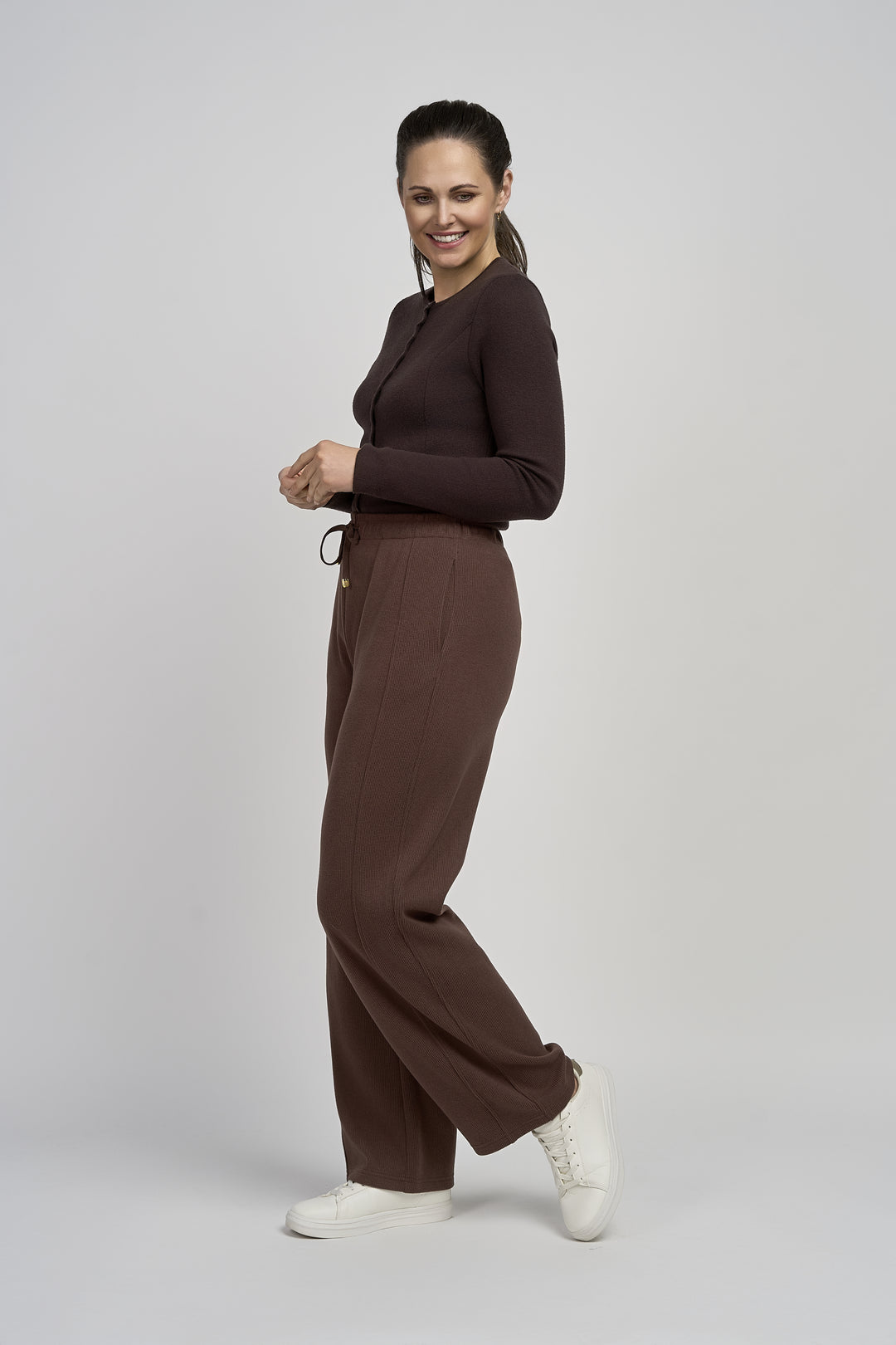 Wide Leg Modal Trousers - PINNS - 789T | Chocolate