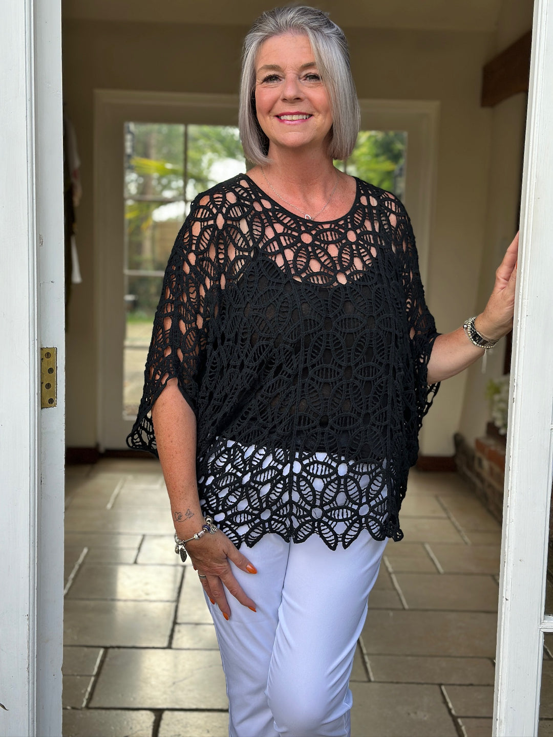 Willow Crochet Vest Top | Black