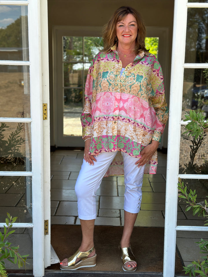 Baroque Print Shirt - Malissa J | Pink