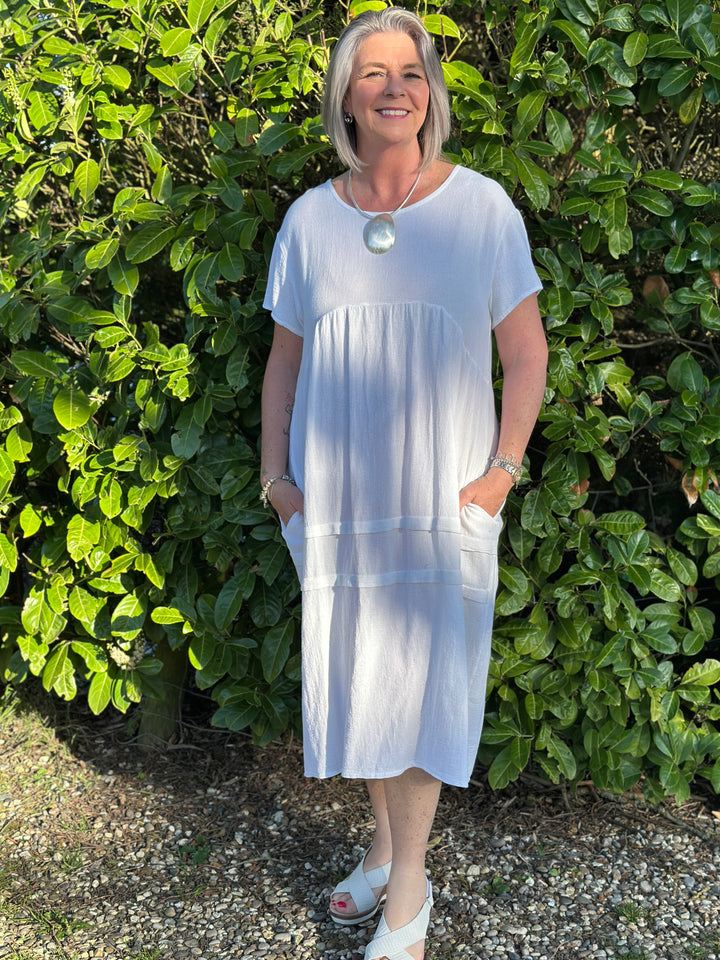 Relaxed Linen Dress | White