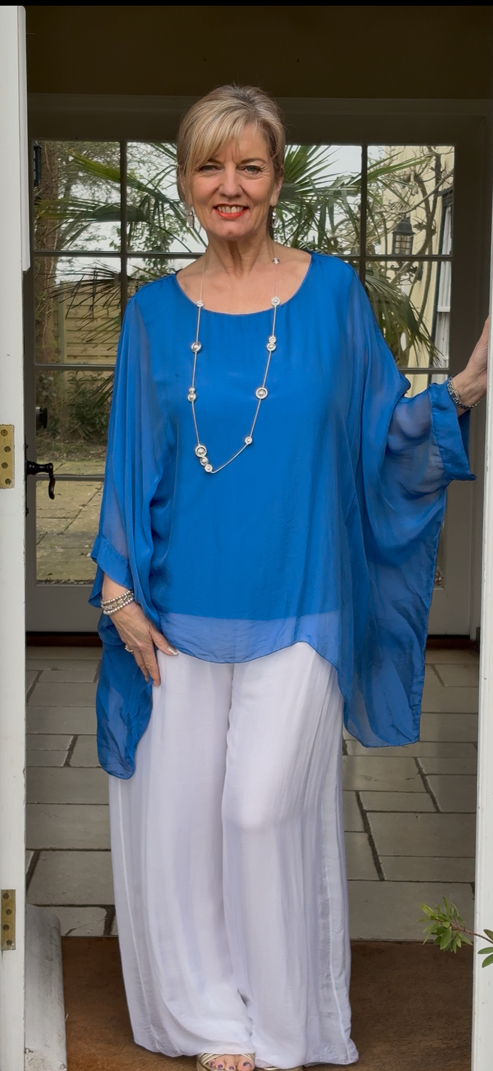 Mia Silk Blouse | Royal Blue - Mandy's Heaven 