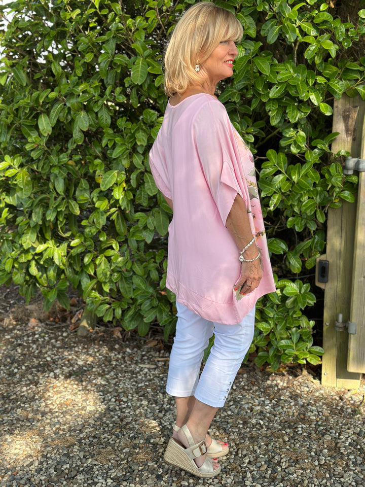 Floral Soft Ovesized Top | Pink