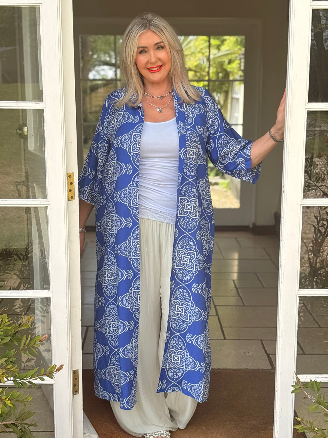 Paisley Print Shirt Dress | Blue