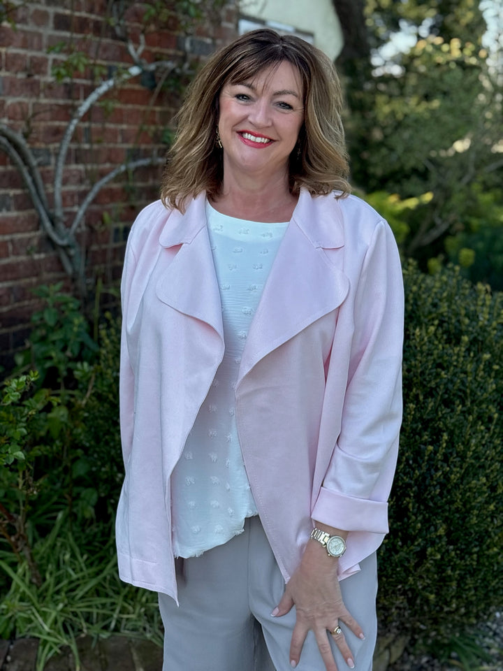 Soft Feel Lightweight Biker Jacket | Rose Pink