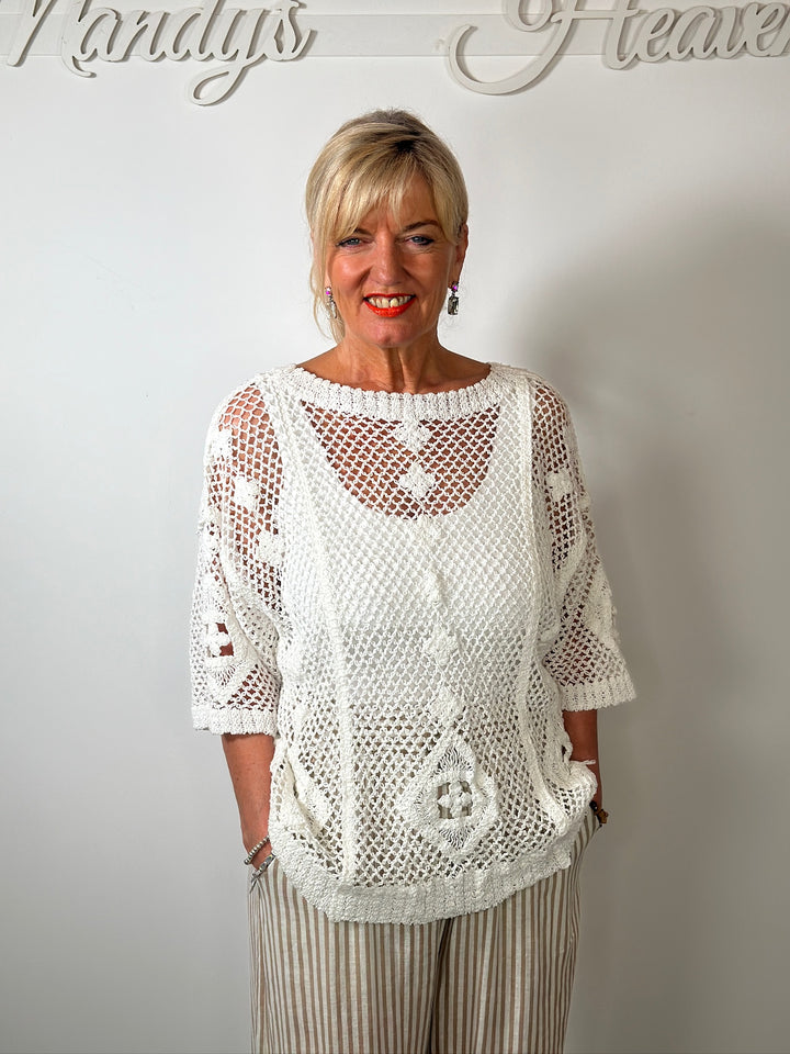 Boho Crochet Top | White
